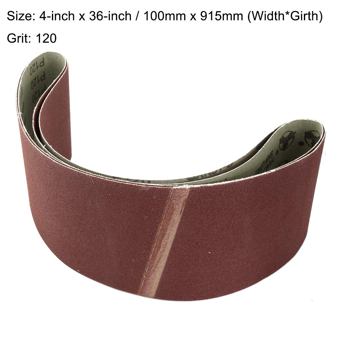 sourcing map bandes abrasives 4x36 grain 120 oxyde 2pcs