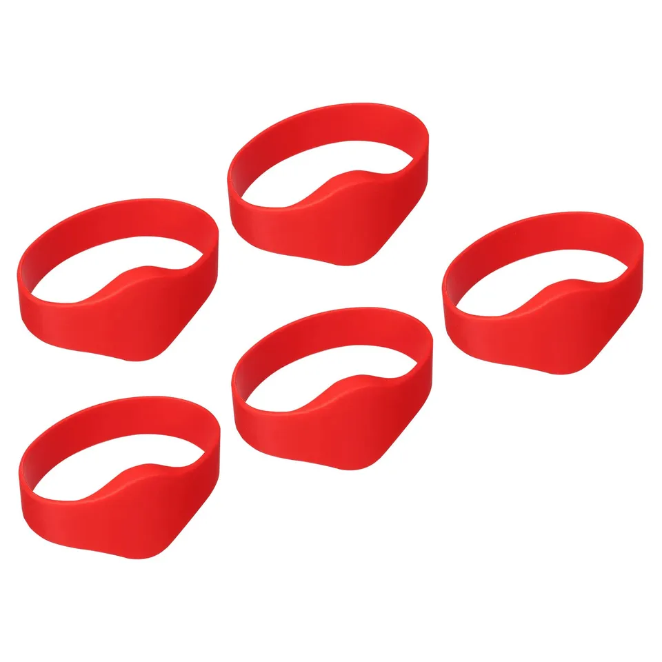 sourcing map RFID bracelet silicone rouge 13,56 MHz lot de 5