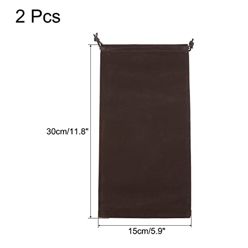 Sourcing Map Pochette Microfibre 30x15cm Marron Lot 2