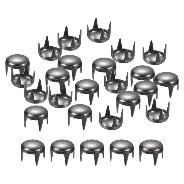 SOURCINGMAP Clous Dôme Métal Noir 7mm Rivets Griffes x100