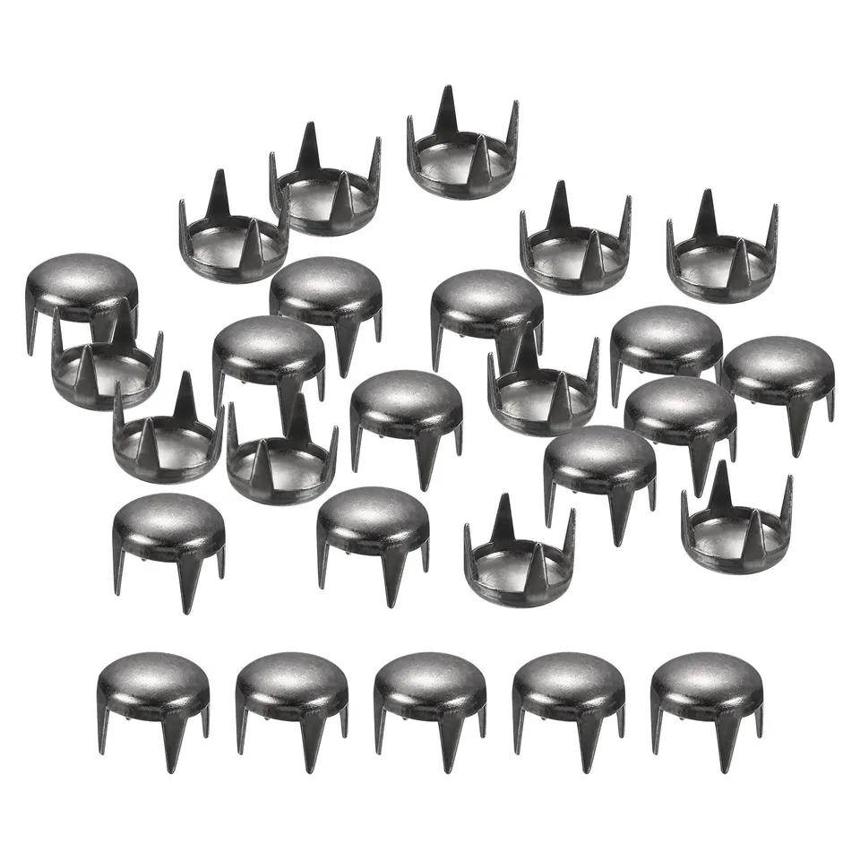SOURCINGMAP Clous Dôme Métal Noir 7mm Rivets Griffes x100