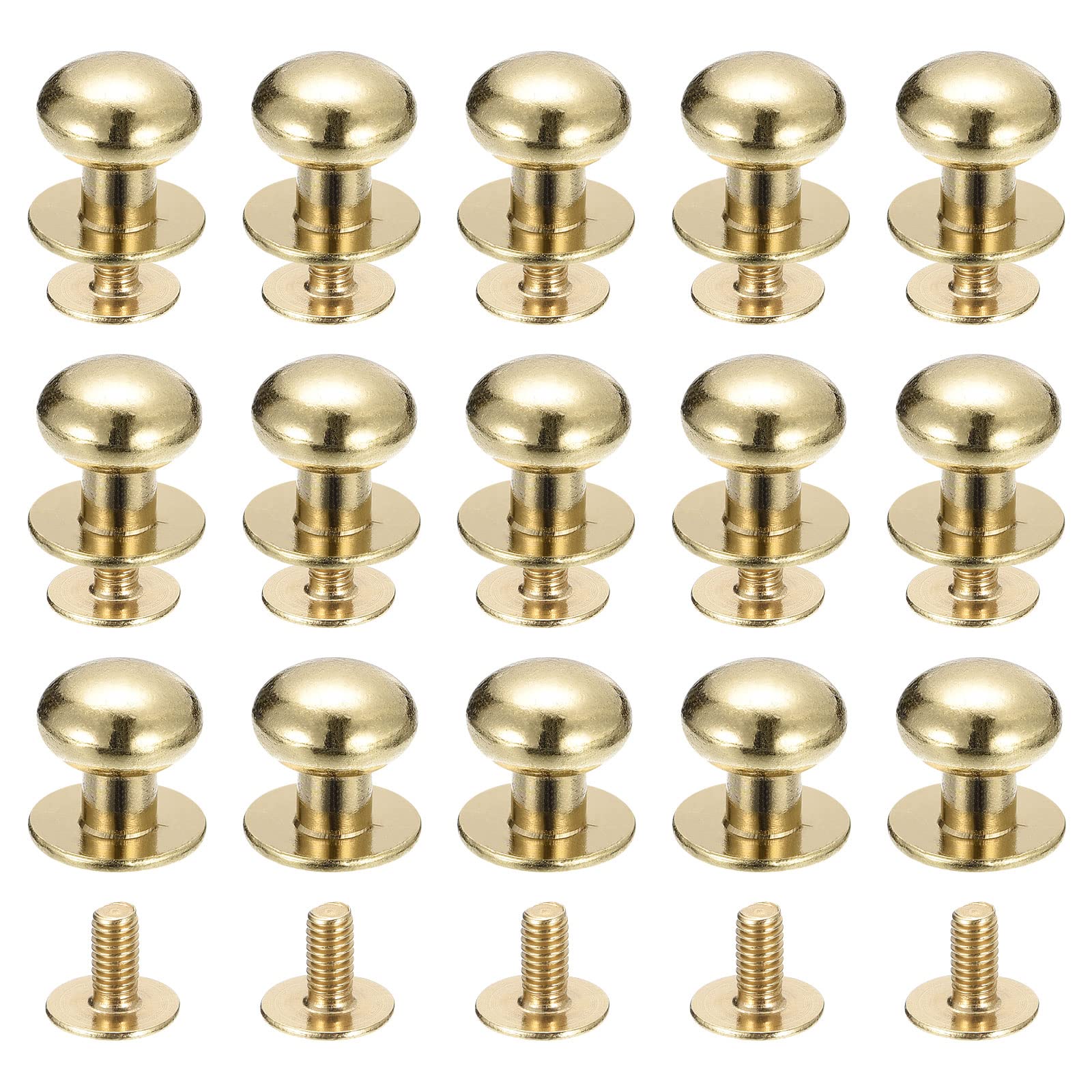 Sourcing Map Home & Garden rivet cuir 10mm doré 15 pcs à vis