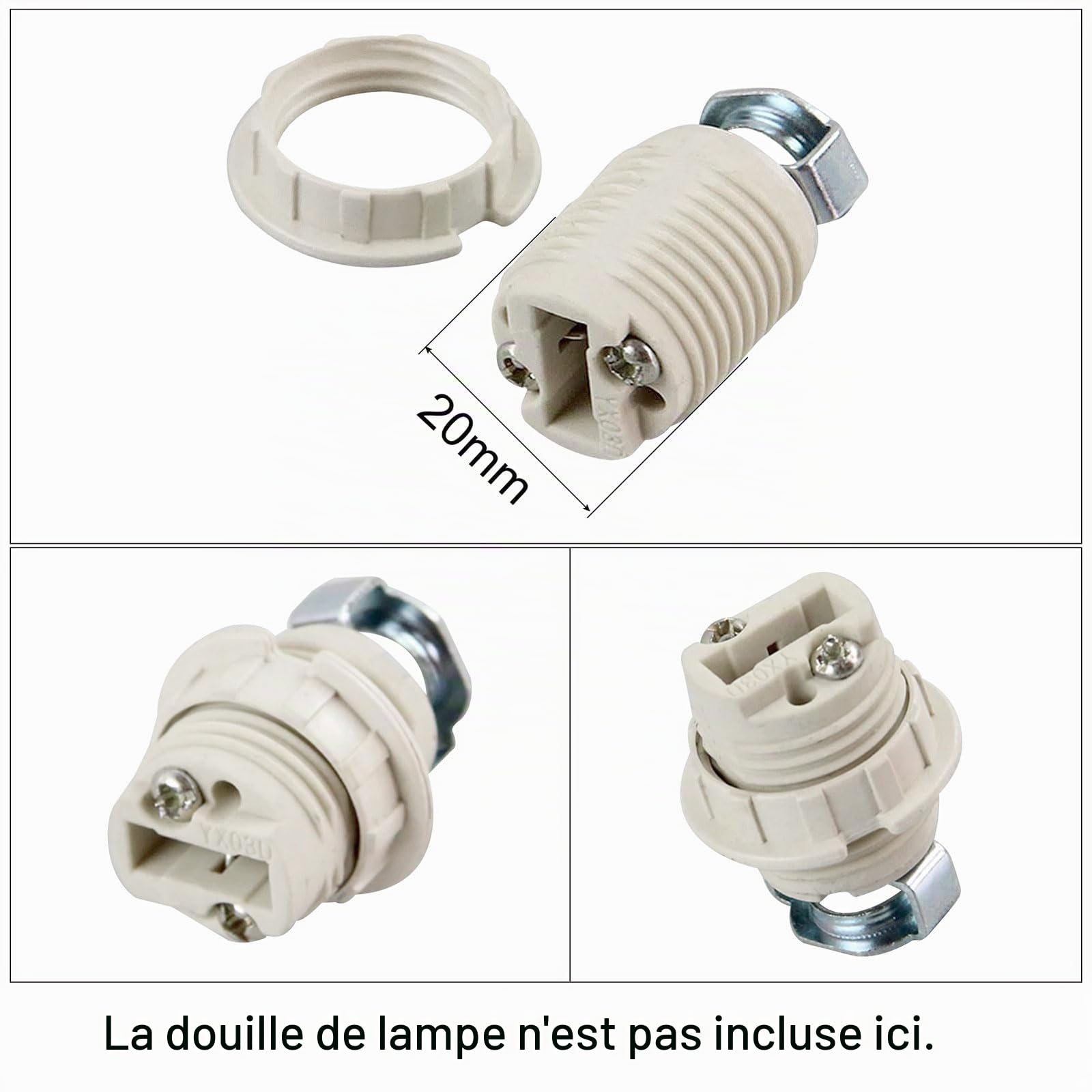 SOURCINGMAP Industrial lot 8 anneaux douille G9 abat-jour