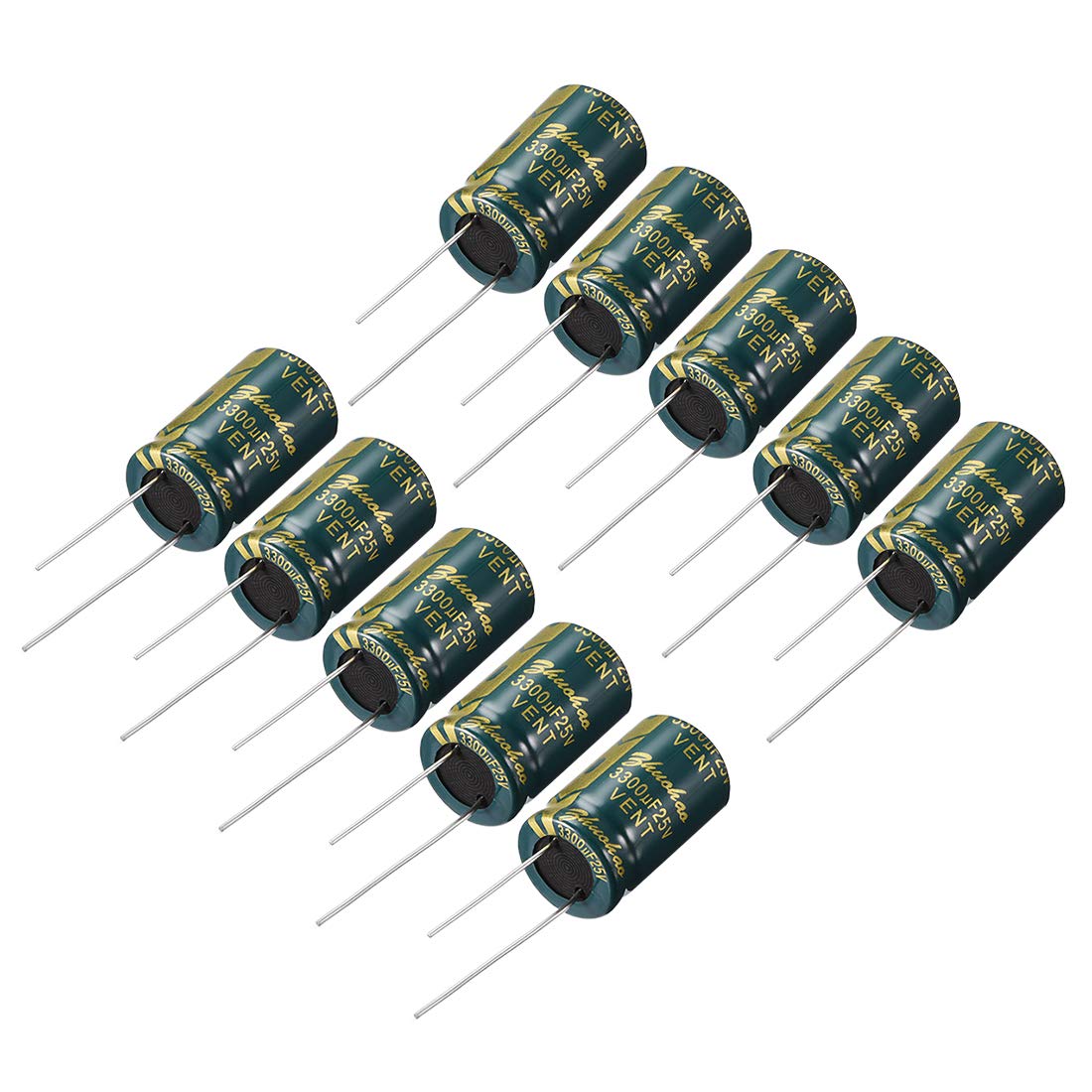 sourcing map 3300uF 25V condensateur faible ESR 10 pièces 16x26mm