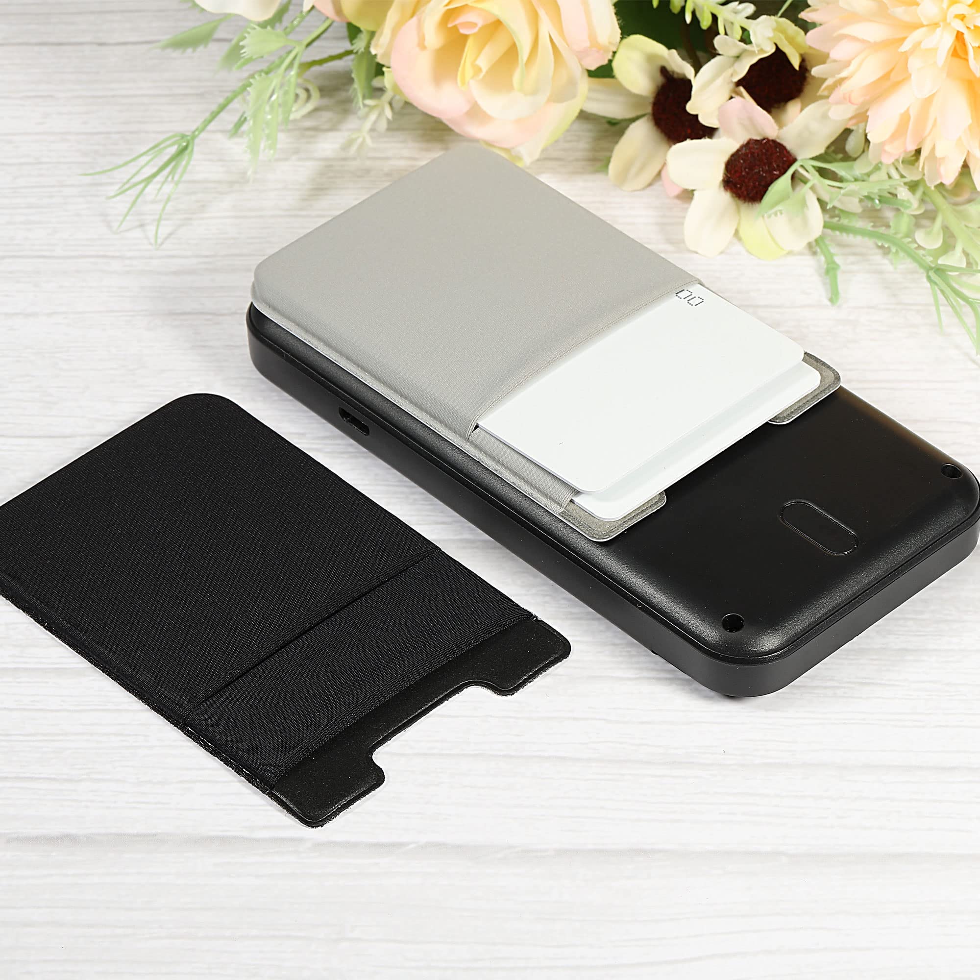 Sourcing Map Electronics porte-carte adhésif double couche noir gris x2
