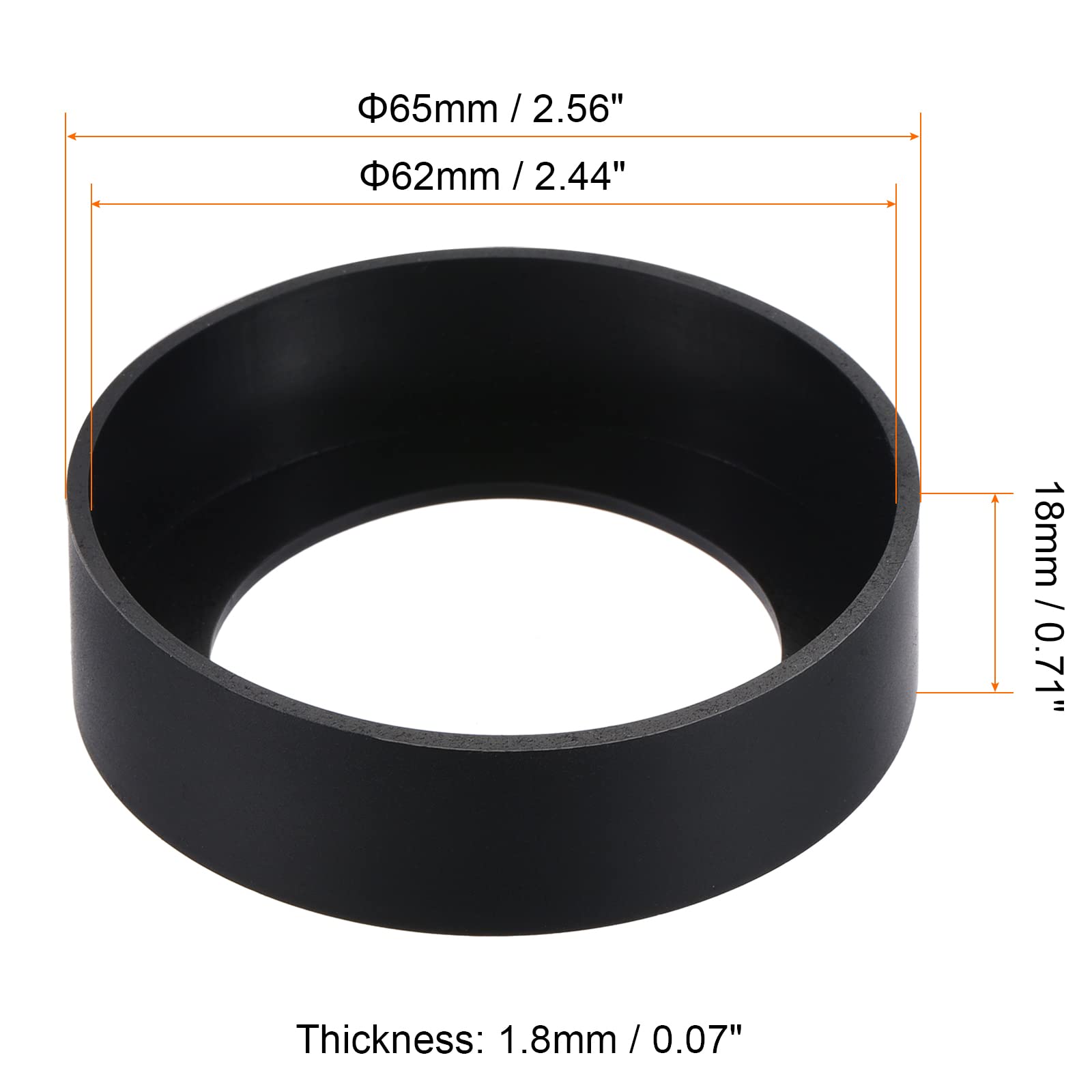 sourcing map Home Garden housse silicone 62mm noir lot 2 antidérapant
