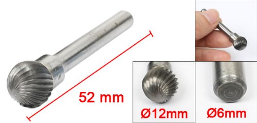 sourcingmap Fraise Rotative Carbure Boule 12x10mm Queue 6mm