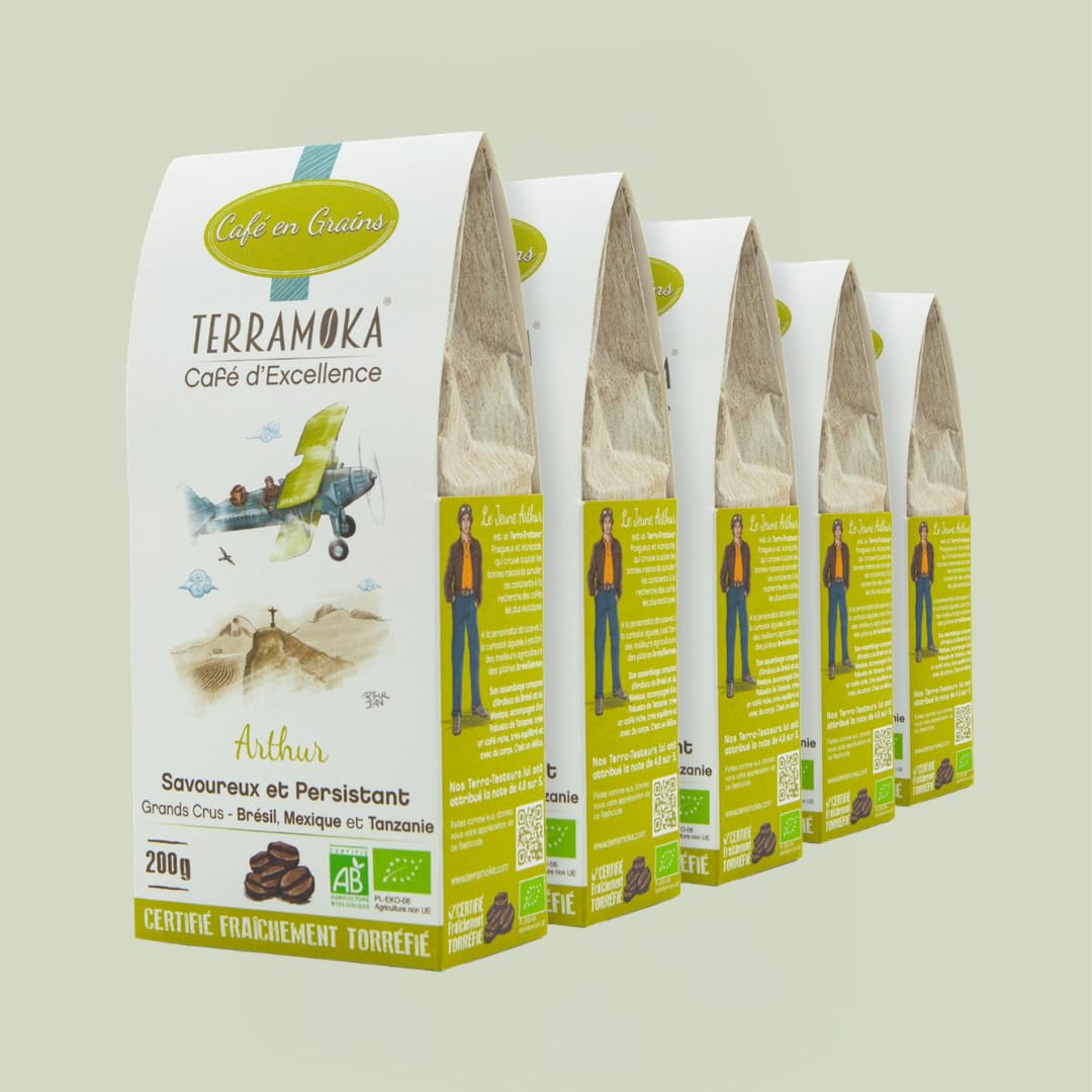 Terramoka Le jeune Arthur café en grains 1 kg bio corsé