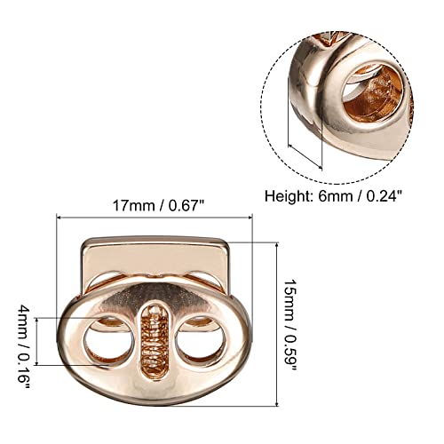 Sourcing Map Home & Garden arrêt cordon 17x15mm or 12 pcs double trou