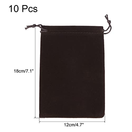 sourcing map Pochette Microfibre Marron 18x12cm Lot 10