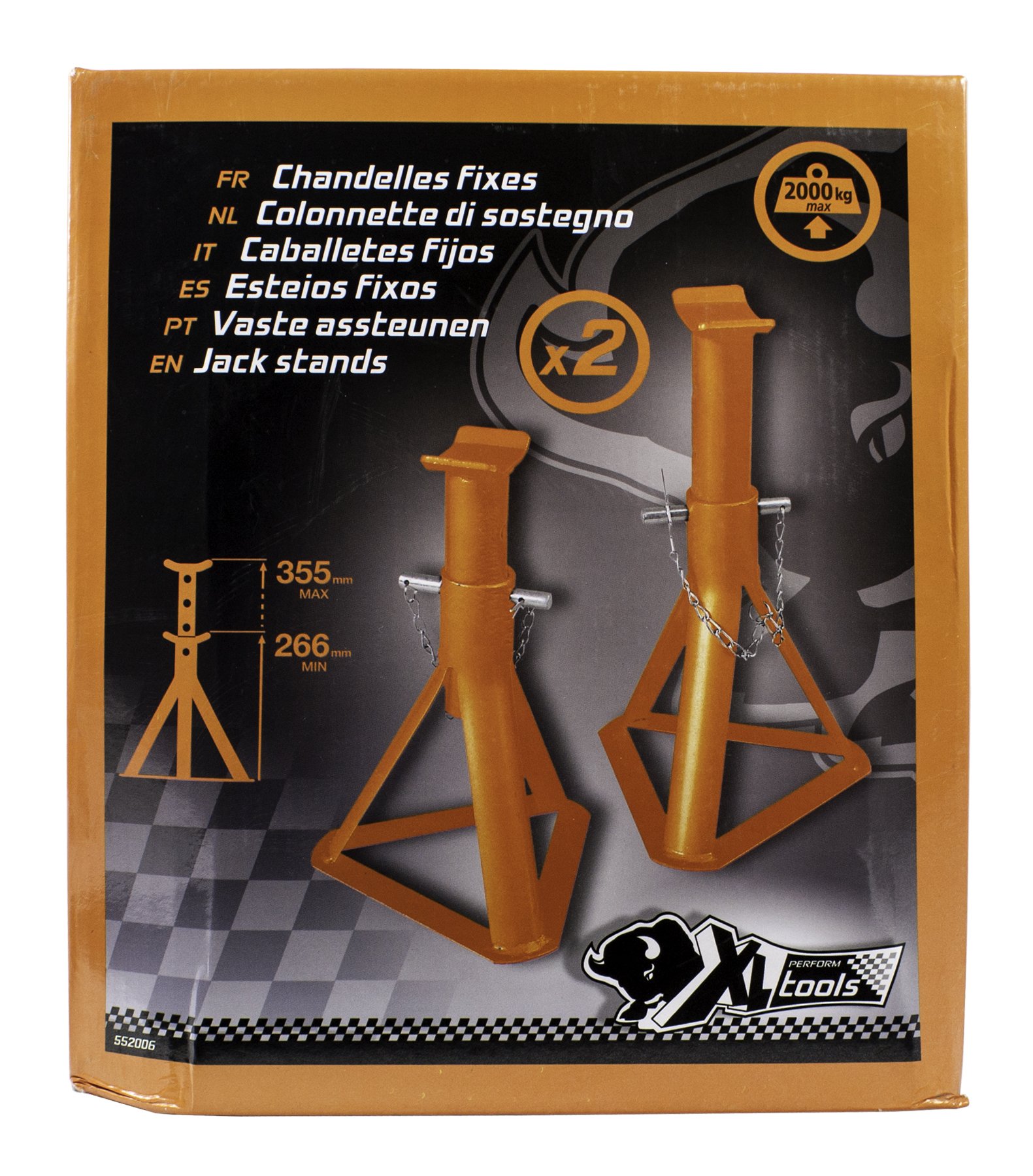 PRECISION STEEL Outils de levage chandelle 2T 266-355mm lot 2