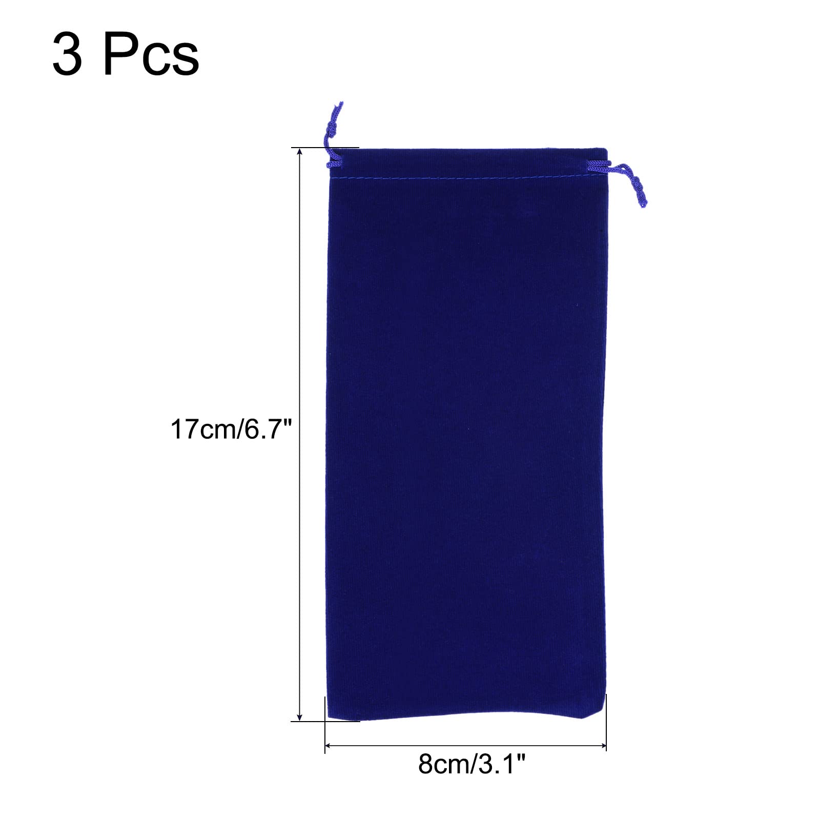 Sourcing Map pochette microfibre bleu foncé 17x8cm lot 3