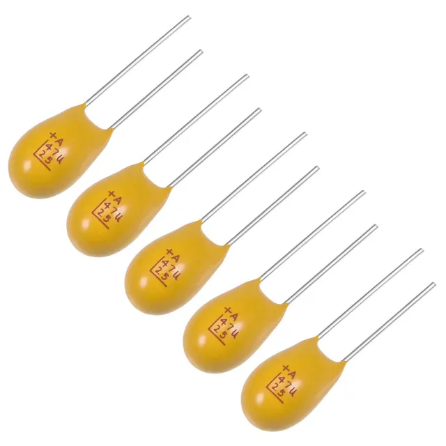 Sourcing Map 47uF 25V condensateur tantale radial lot 5