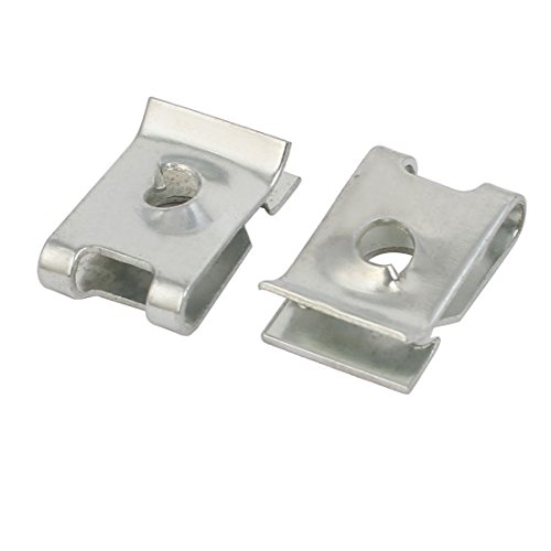 sourcing map Écrou U M4 clips carénage auto 20pcs acier argent