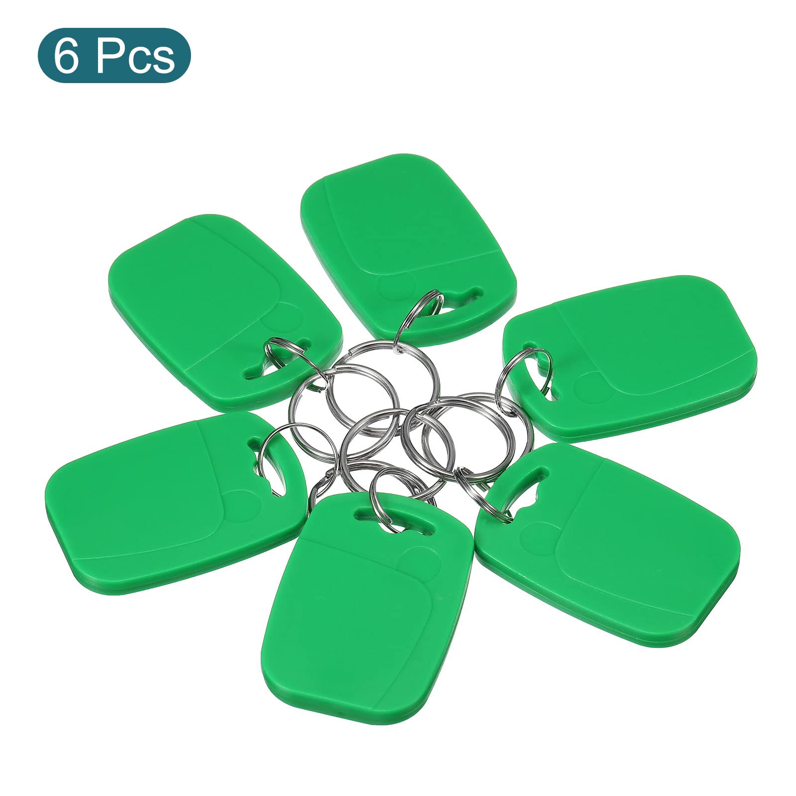 sourcing map Electronics porte-clés RFID M1 13,56 MHz vert x6