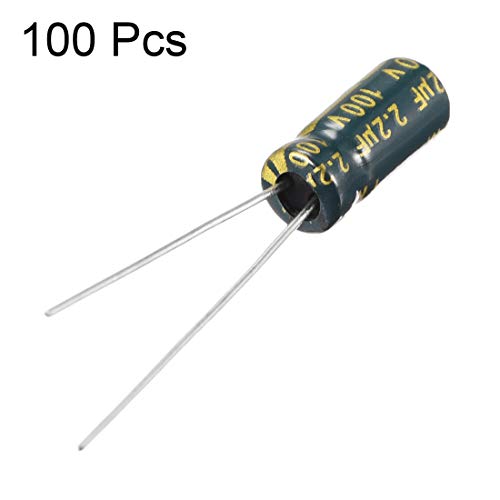 sourcing map 2.2uF 100V condensateur électrolytique 100pcs 5x11mm