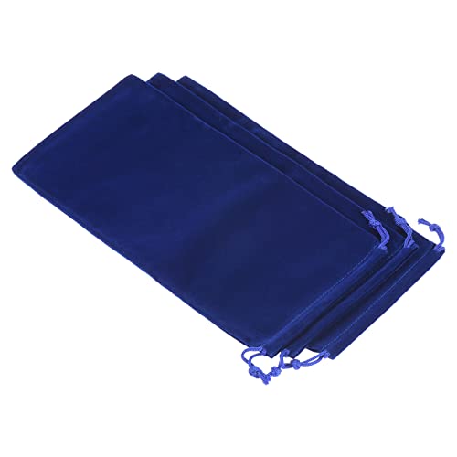 Sourcing Map 3 Pochettes Microfibre 30x15cm Bleu Foncé Cordon