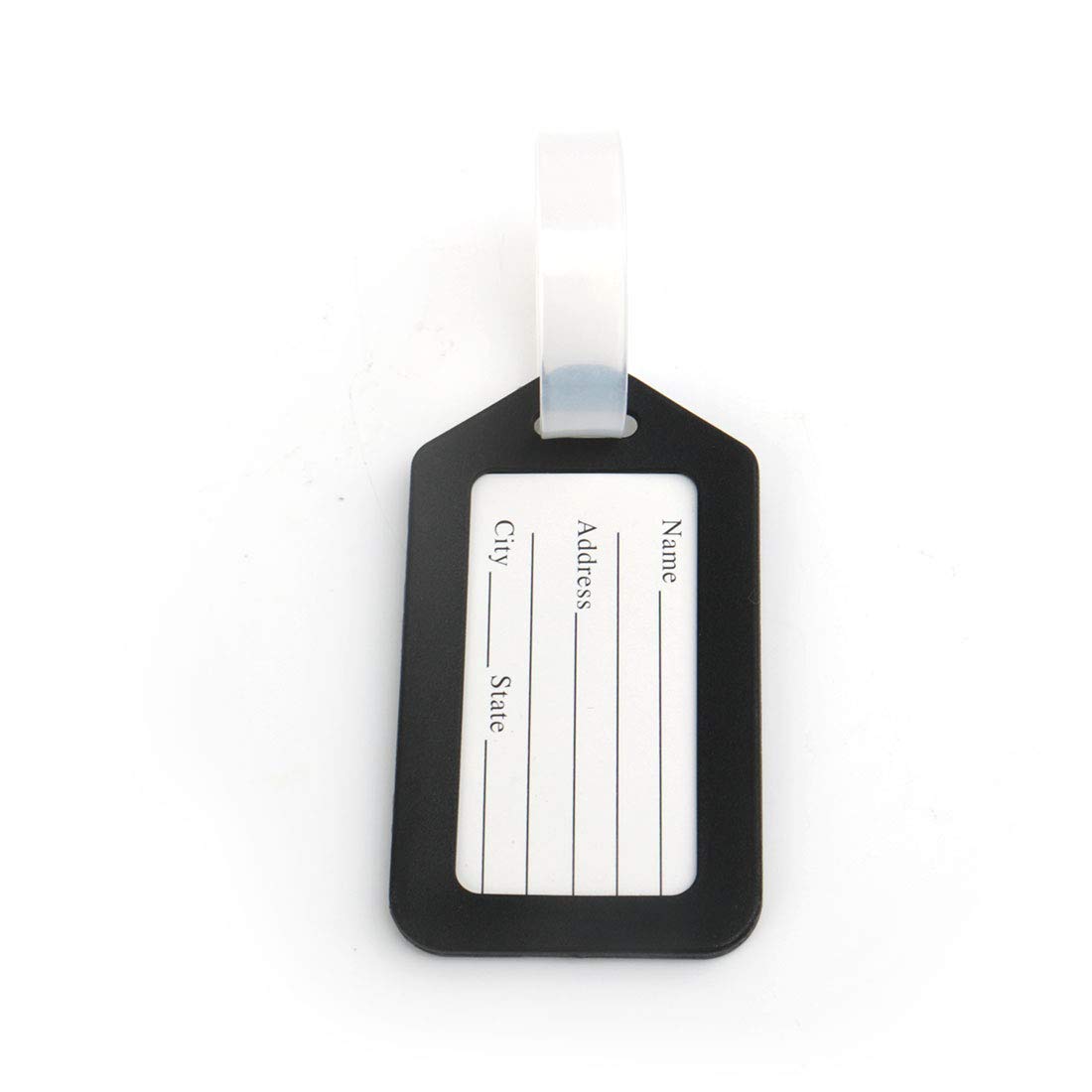 Sourcing Map Étiquette Bagage Plastique Noir Lot de 20