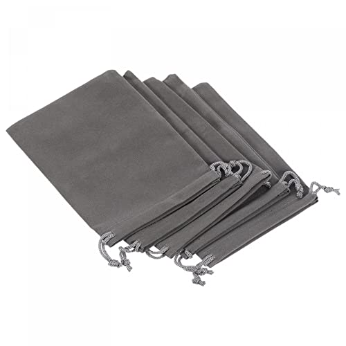 sourcing map pochette microfibre 18x12 cm gris lot 5 anti-rayure