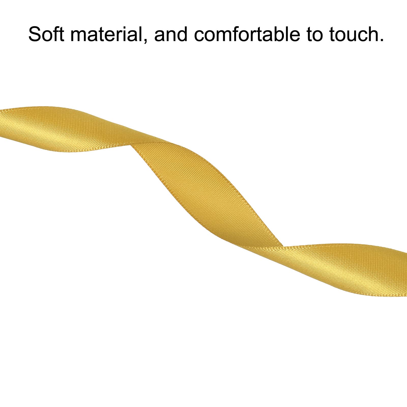 sourcing map ruban satin doré 20mm 91,4m double face