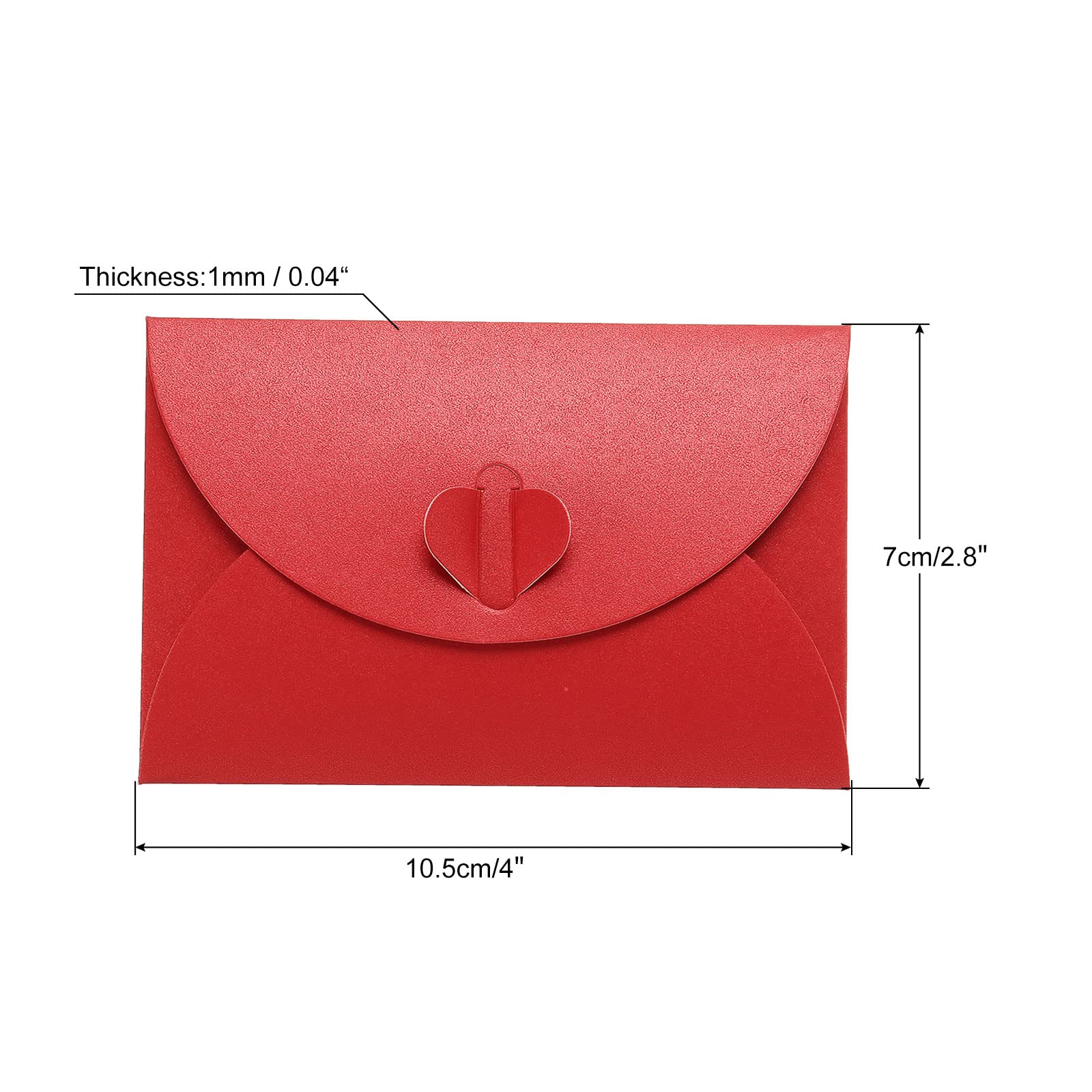 sourcing map Mini Enveloppes Cœur Rouge 50 pcs 7x10,5cm