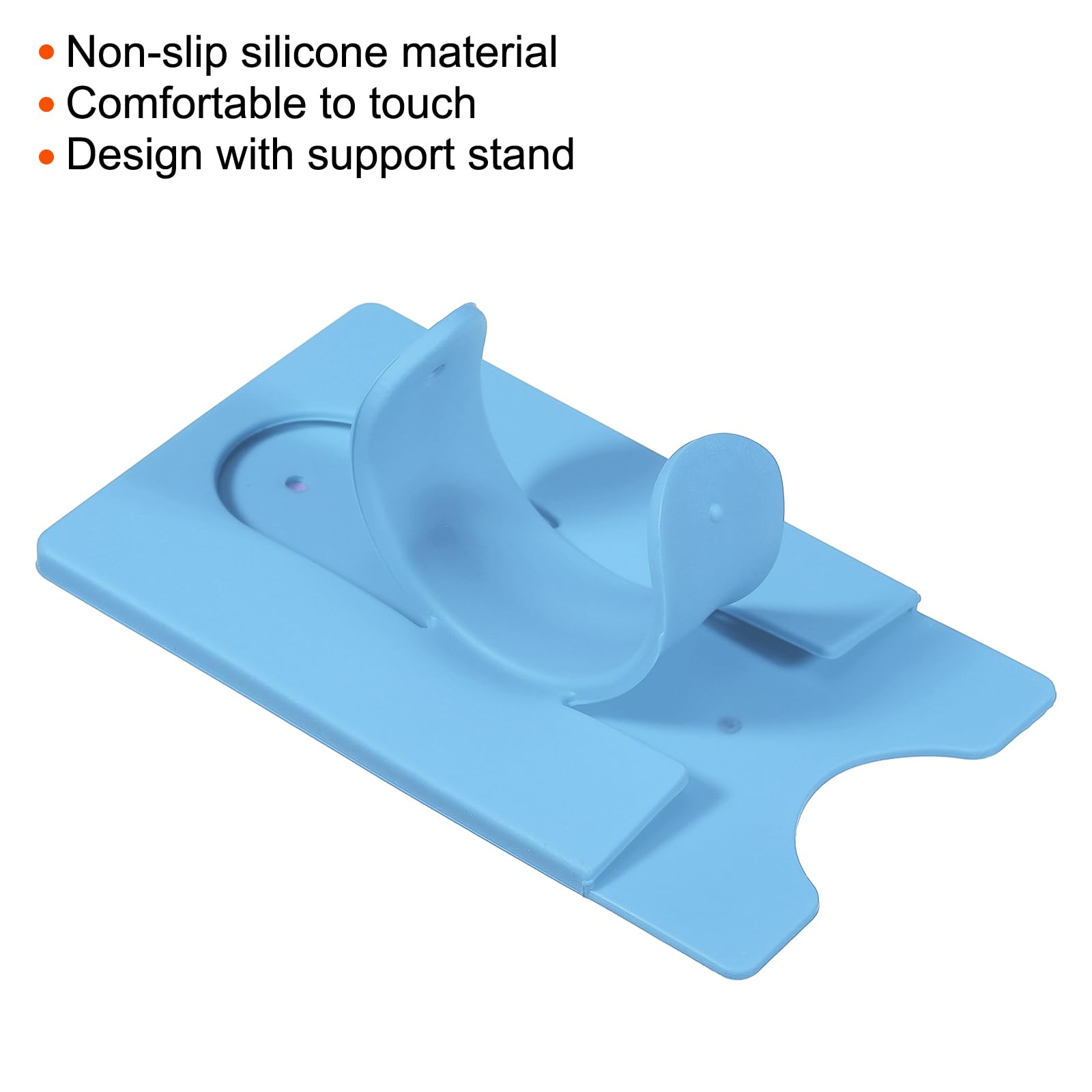 sourcing map Porte-carte téléphone silicone bleu ciel lot 6 adhésif