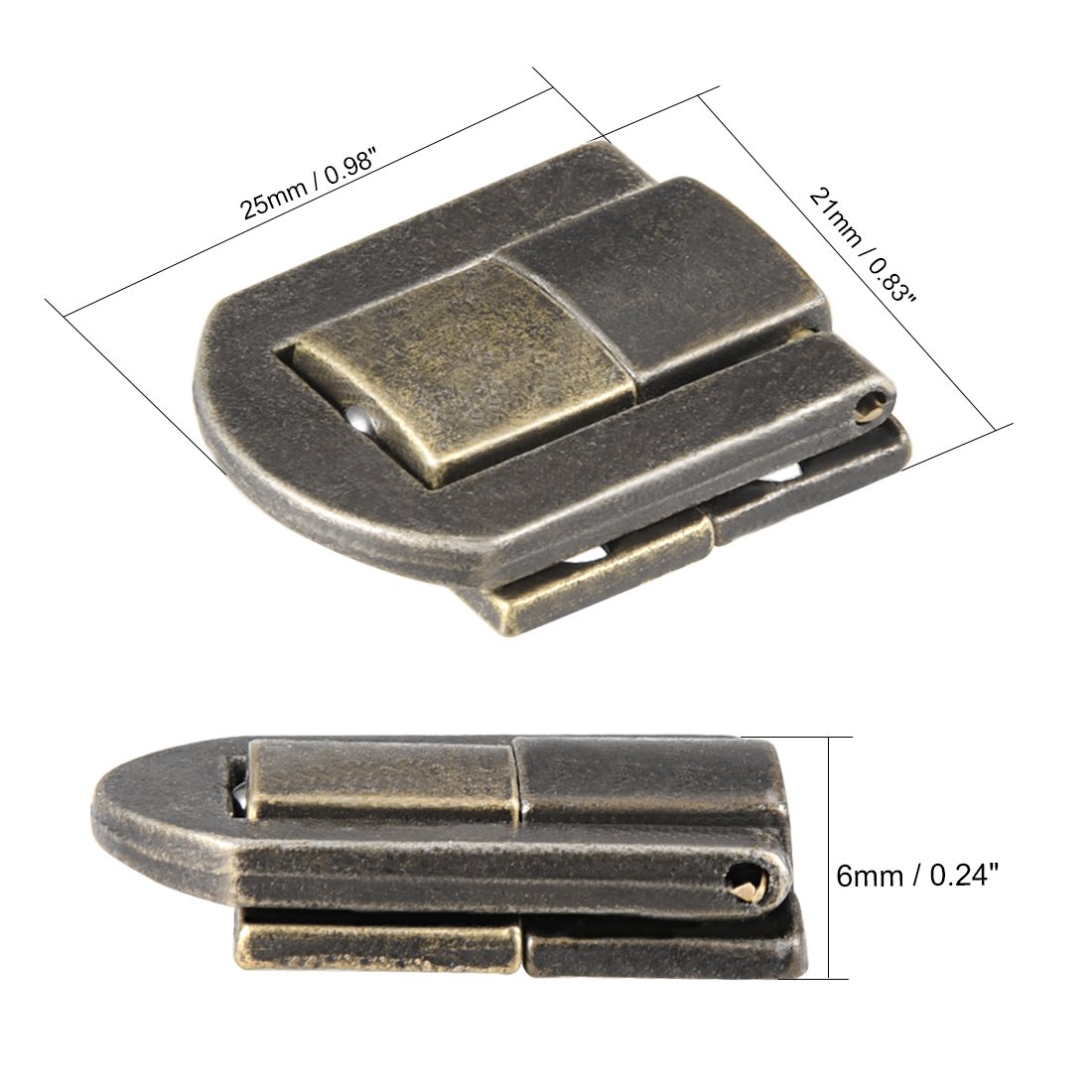 Sourcing Map Loquet Bascule Bronze 25mm lot 2