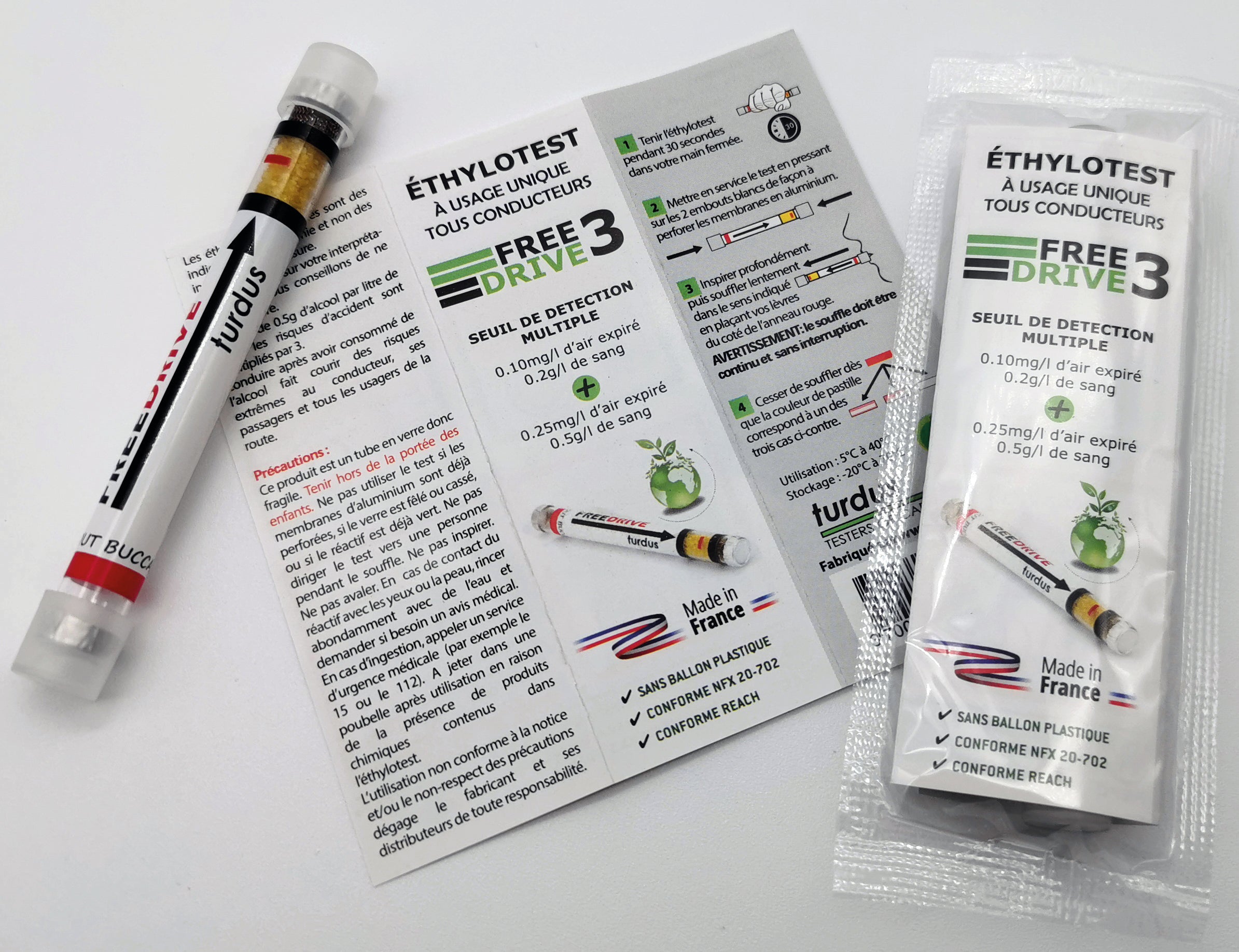 Freedrive Éthylotest Sans Ballon Test Alcool Chimique