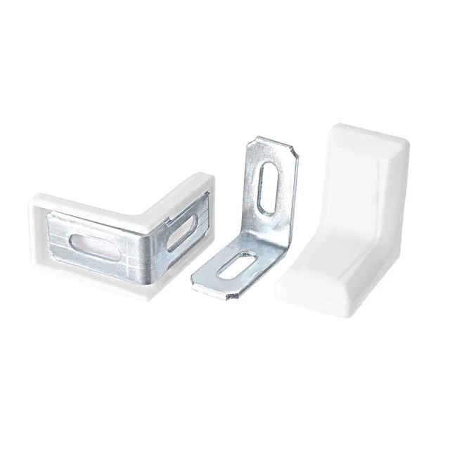 sourcingmap Home Plaque renfort angle blanc lot de 8 métal