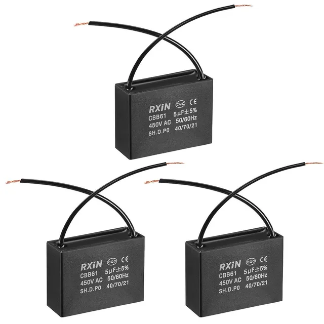 Sourcing Map Industrial condensateur CBB61 5uF 450V lot 3