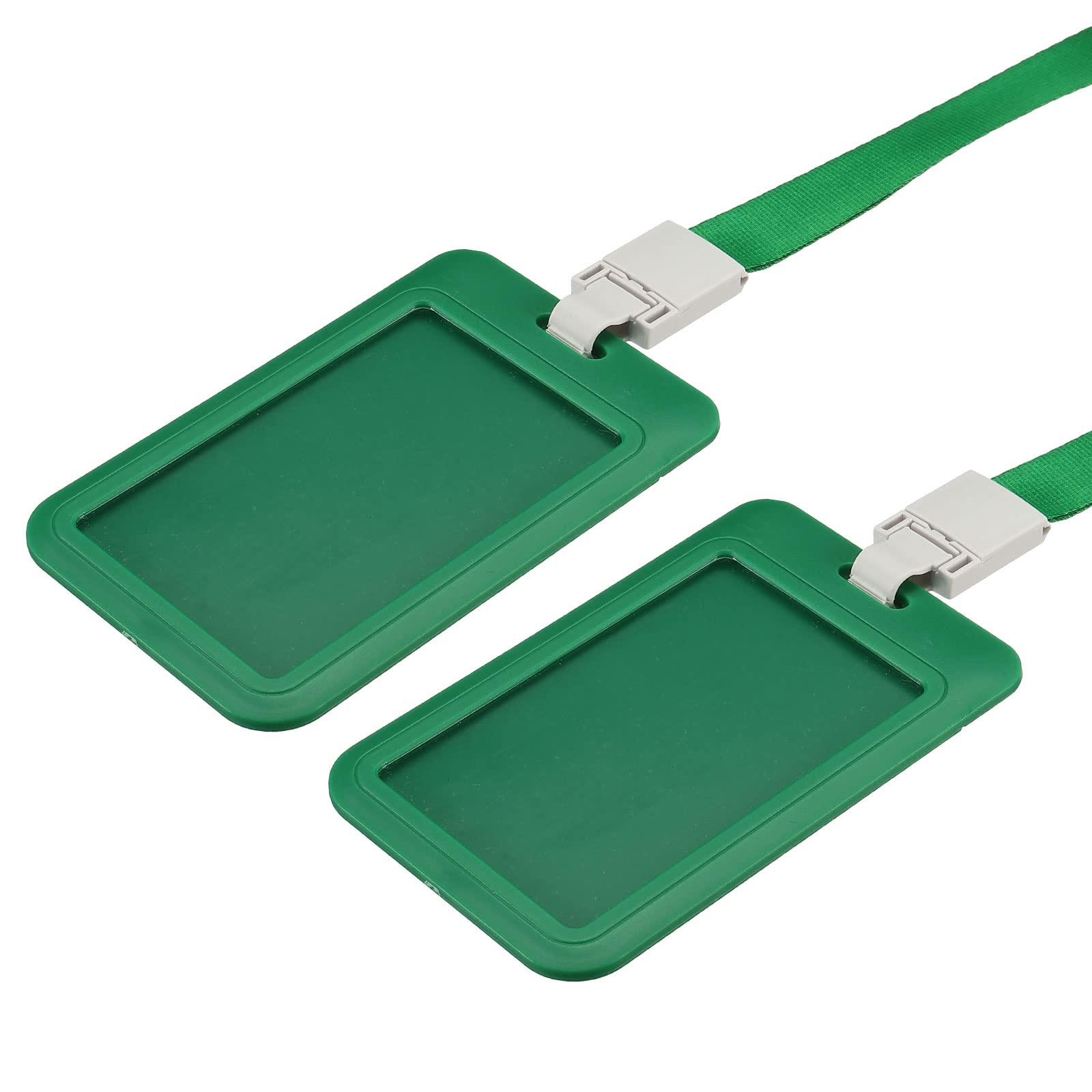 sourcing map Porte-badge ID rigide vert lot de 2 avec tour de cou