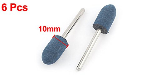 Sourcingmap Meule sur tige caoutchouc cône bleu 10mm lot 6