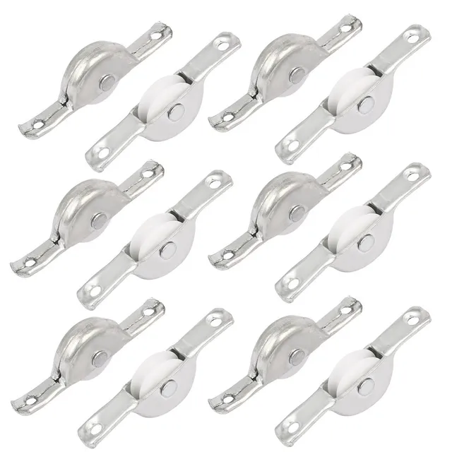 sourcing map Poulie fenêtre 56mm porte coulissante 12pcs blanc plastique
