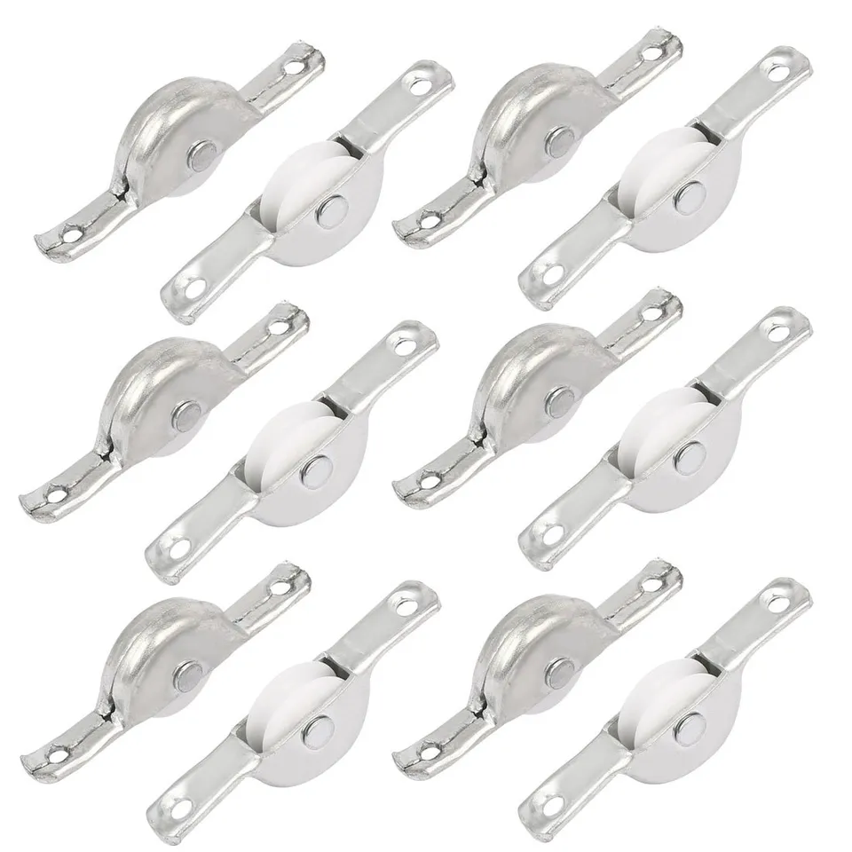 sourcing map Poulie fenêtre 56mm porte coulissante 12pcs blanc plastique