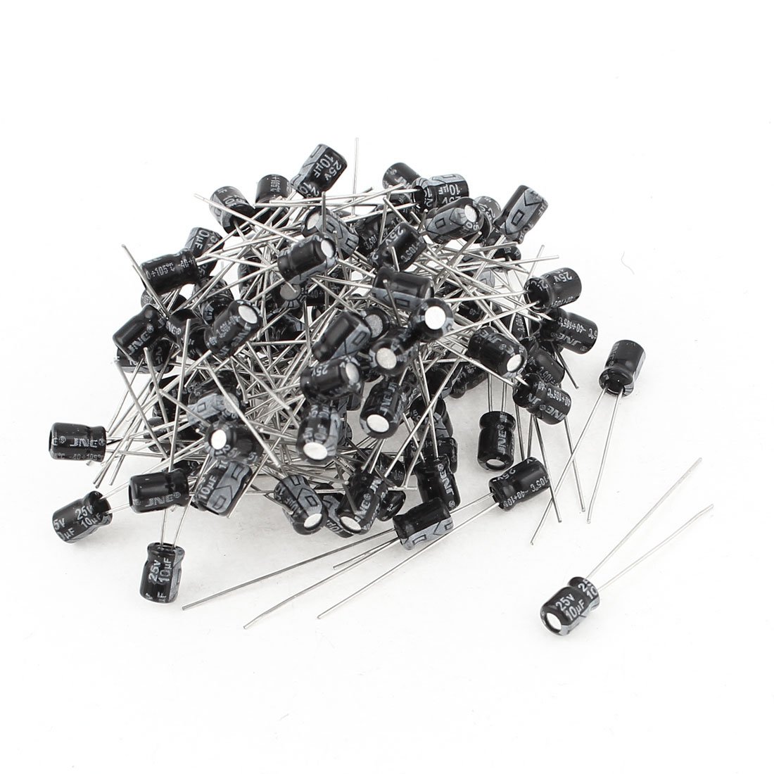sourcing map Industrial 10uF 25V condensateur radial 100 pcs noir