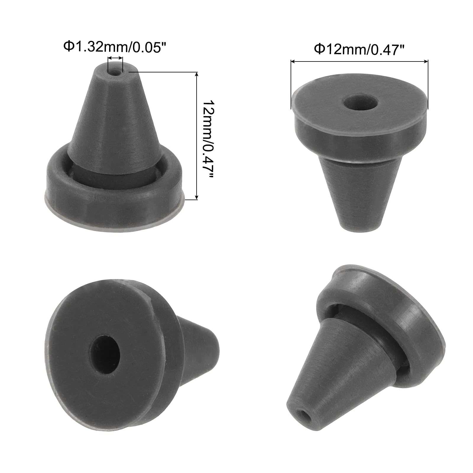 SOURCINGMAP Embouts Silicone Pommeau Douche Gris Foncé x5 12mm