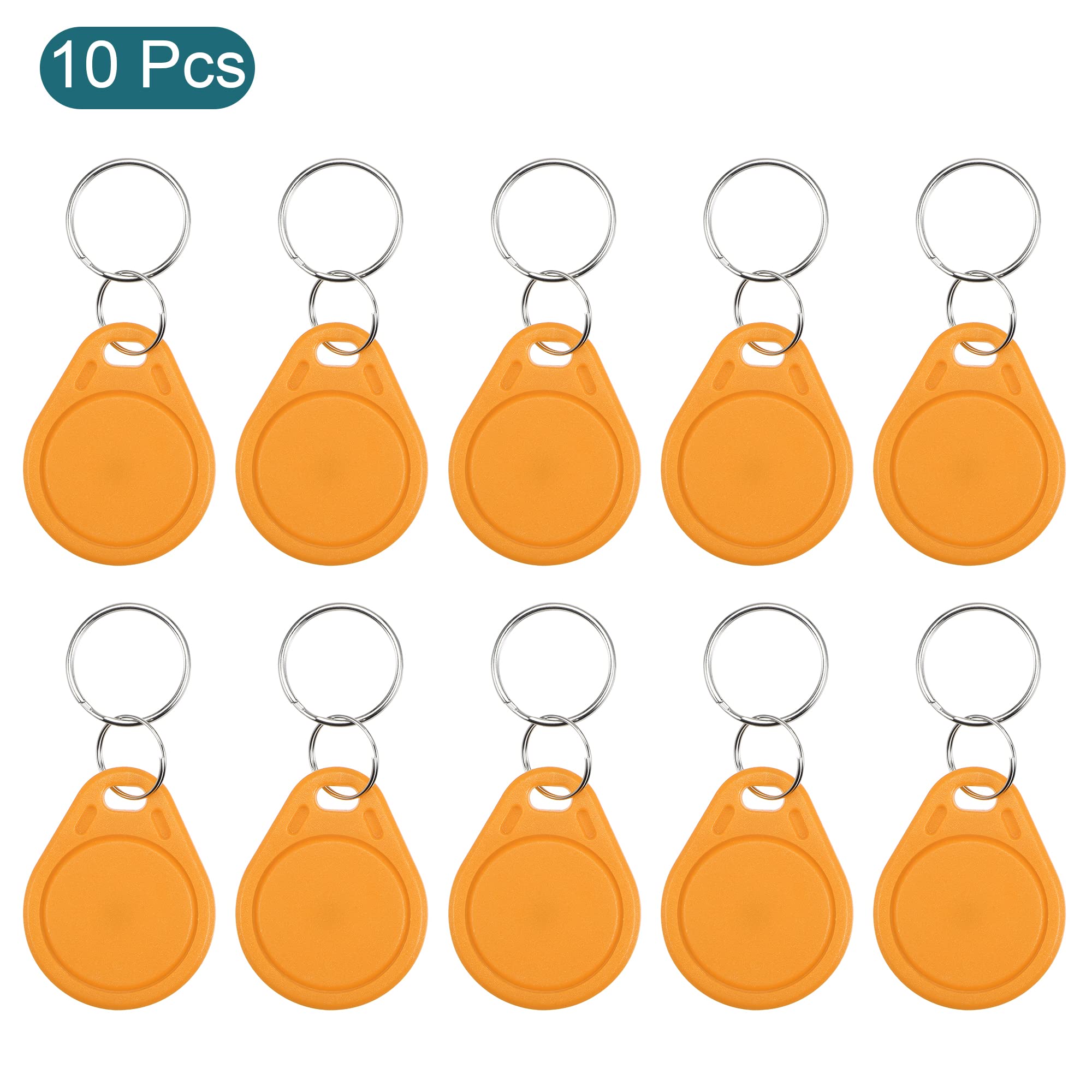 sourcing map Electronics porte-clés badge UID 13.56MHz jaune lot 10