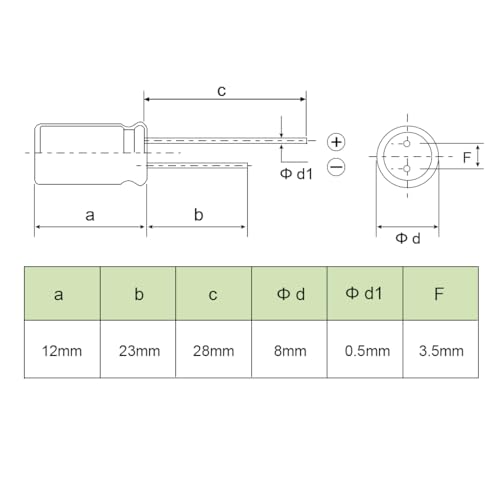 sourcing map 330uF 25V condensateur électrolytique 80pc 8x12mm