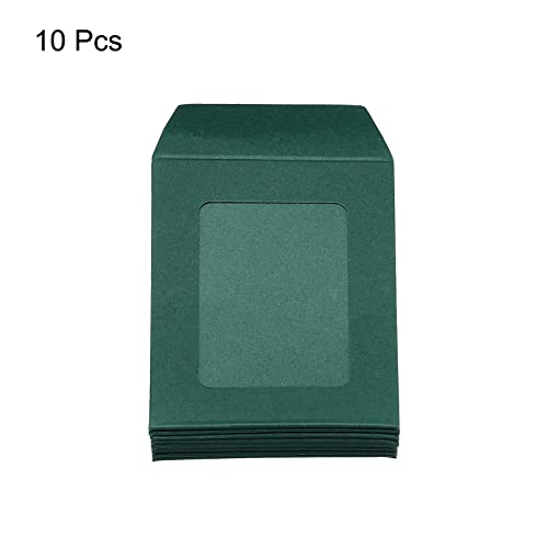 sourcing map enveloppe à fenêtre verte 8x6 cm lot de 10