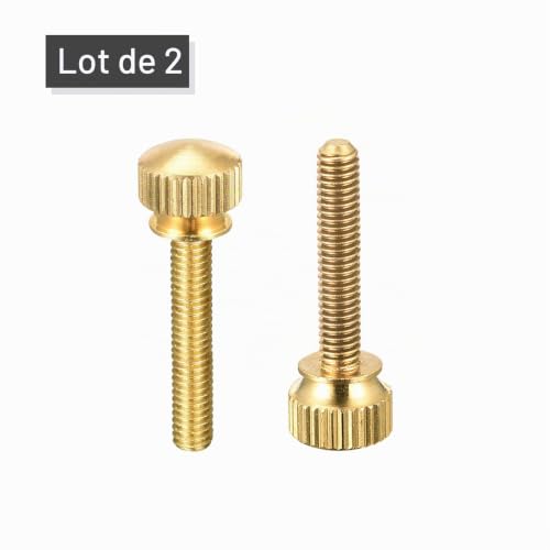 Sourcingmap Home & Garden Vis moletée M4x25mm laiton lot de 2