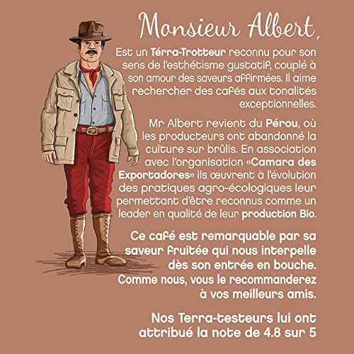 Terramoka Monsieur Albert 80 dosettes Senseo café bio arabica Pérou