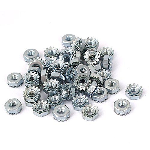 Sourcingmap écrou kep autobloquant 8#-32 zinc lot 50