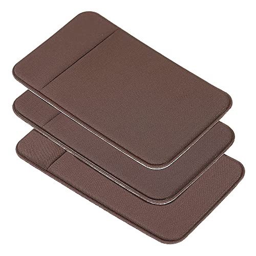 Sourcing Map Porte-Carte Téléphone Spandex 3 Pièces Marron