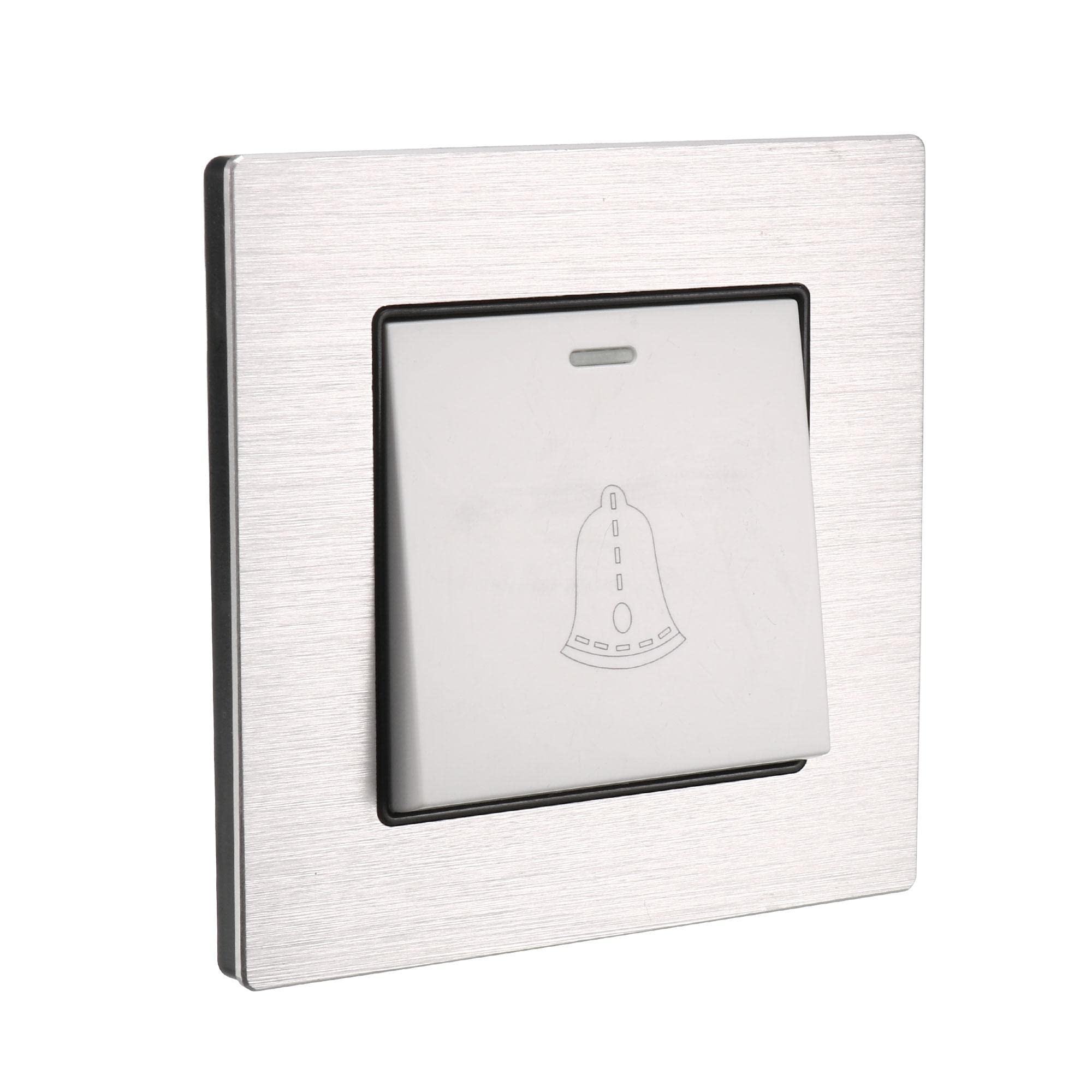 Sourcingmap Electronics bouton sonnette argenté 86x86mm 16A