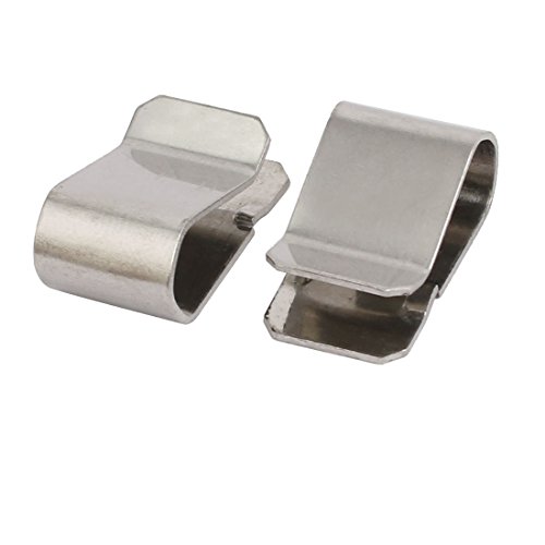 Sourcing Map clip U ressort inox 21,4mm 25 pcs argent