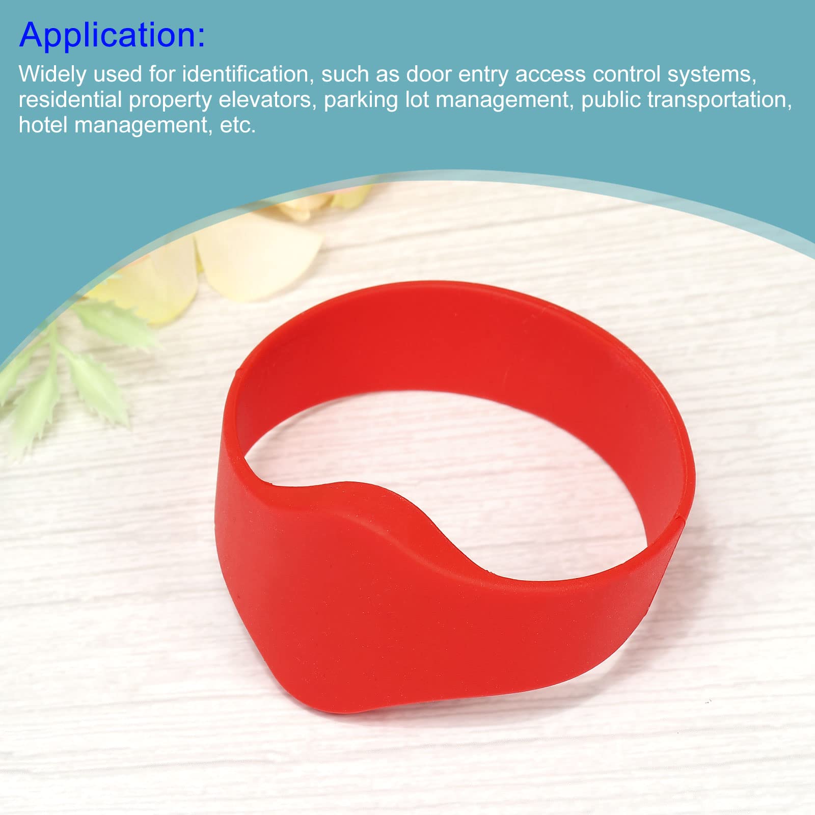 Sourcing Map Electronics bracelet RFID 13,56 MHz rouge lot de 3