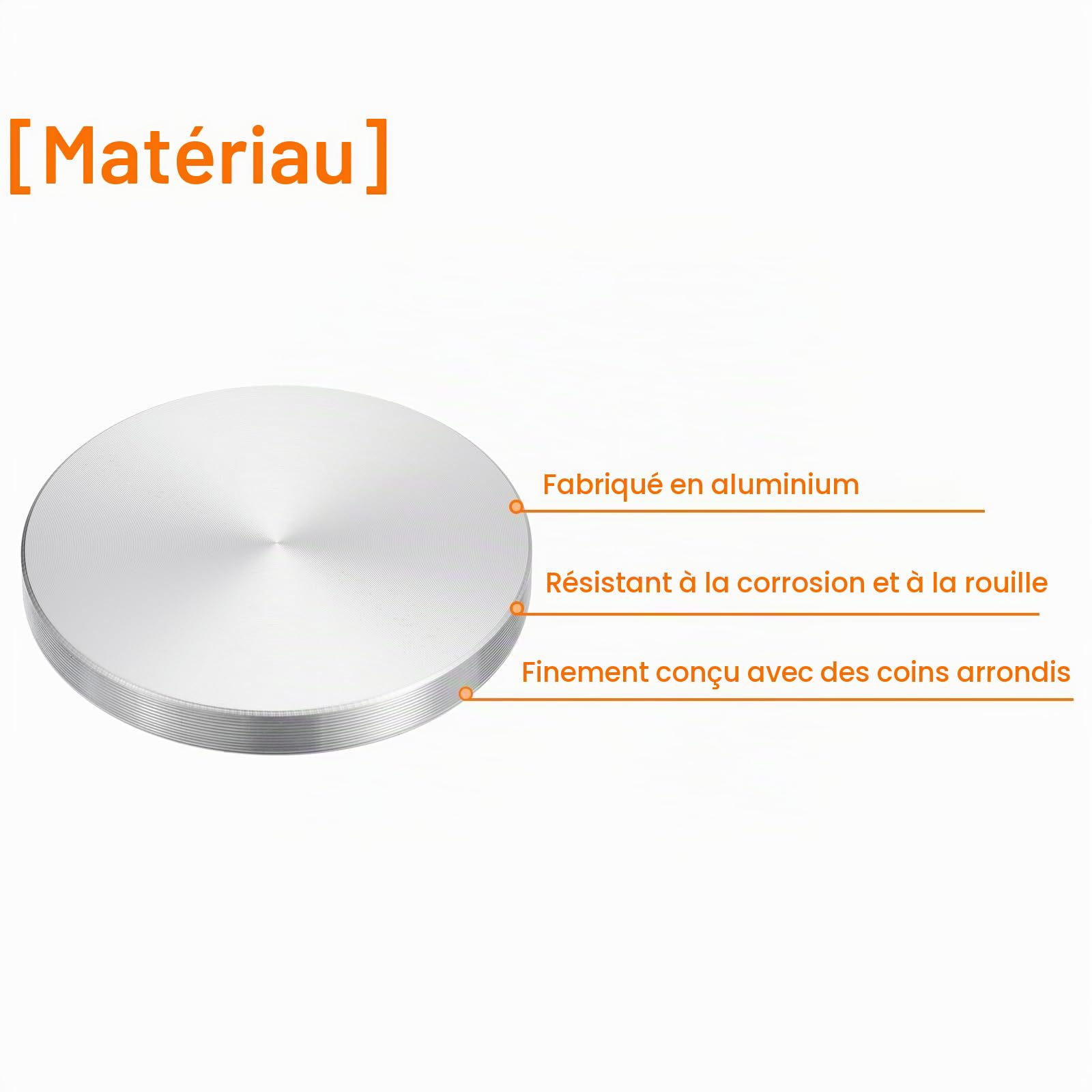 Sourcingmap Home Disque Aluminium Rond 60mm Filetage M8 Argent