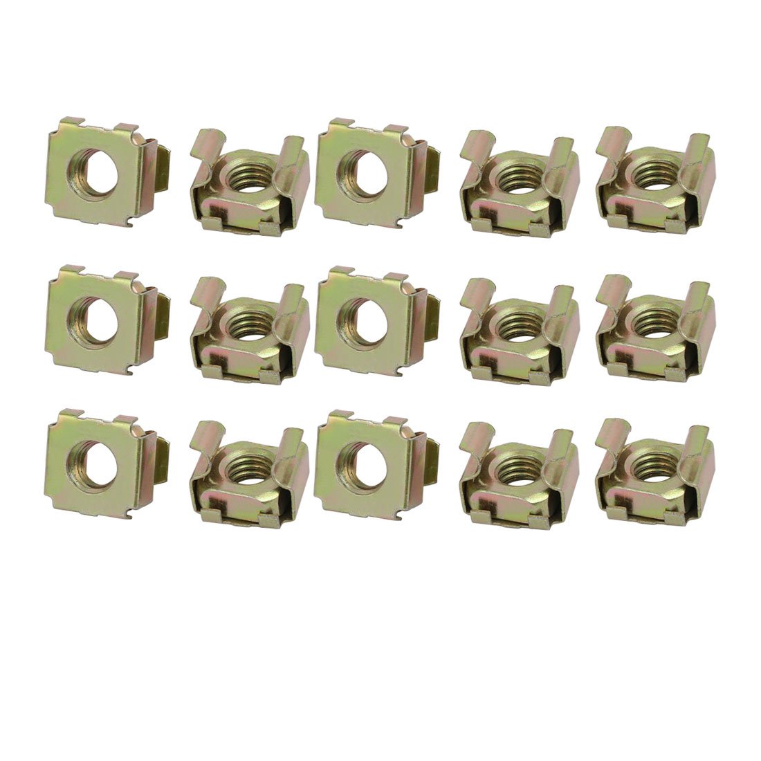 sourcing map Écrou cage M8 rack serveur 15pcs carbone laiton