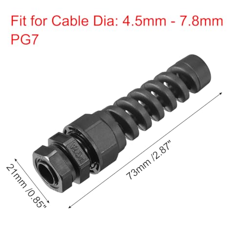 Sourcing Map Presse-étoupe PG7 nylon IP68 noir 2pcs