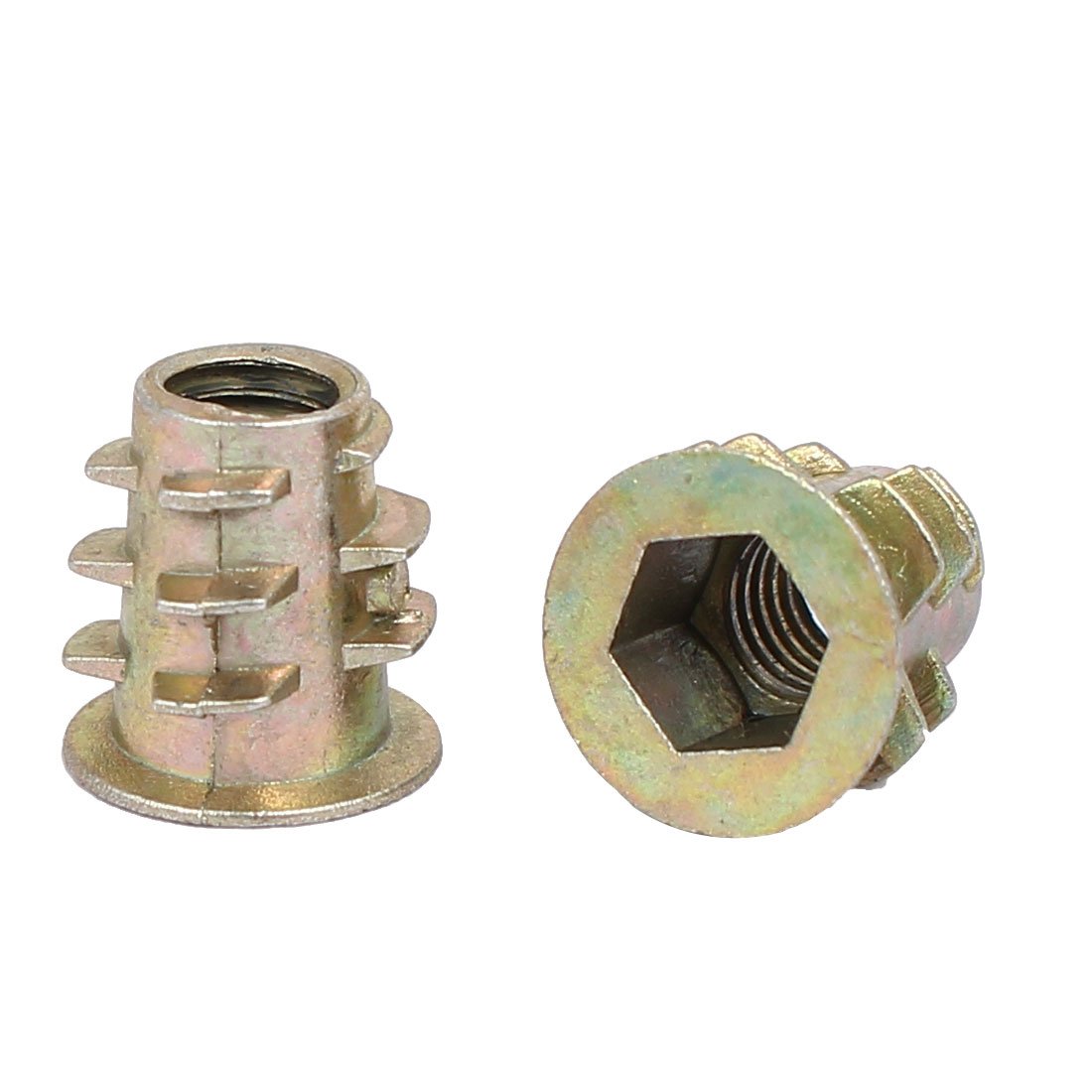 Sourcing Map 30 écrous insert bois M5x10mm bronze